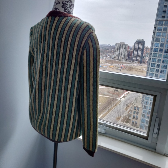 Stripe Funky Vintage Button Spring Cardigan - Picture 4 of 8